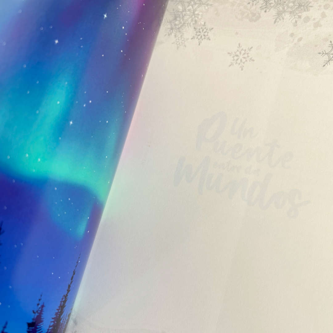 Un puente entre dos mundos, detalle interior cubierta a color