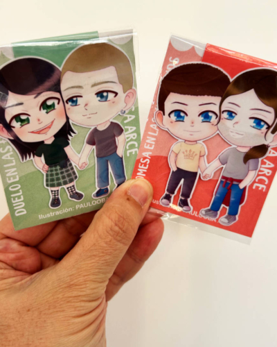 Marcapáginas imantados de Duelo en las Highlands y Promesa en las Highlands, novelas de romance LGBT de Nisa Arce