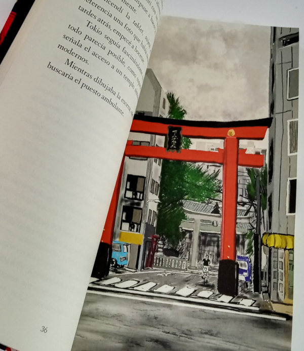 Detalle del interior de El puesto ambulante de Tokio, novela de romance LGBT en Japón de Nisa Arce