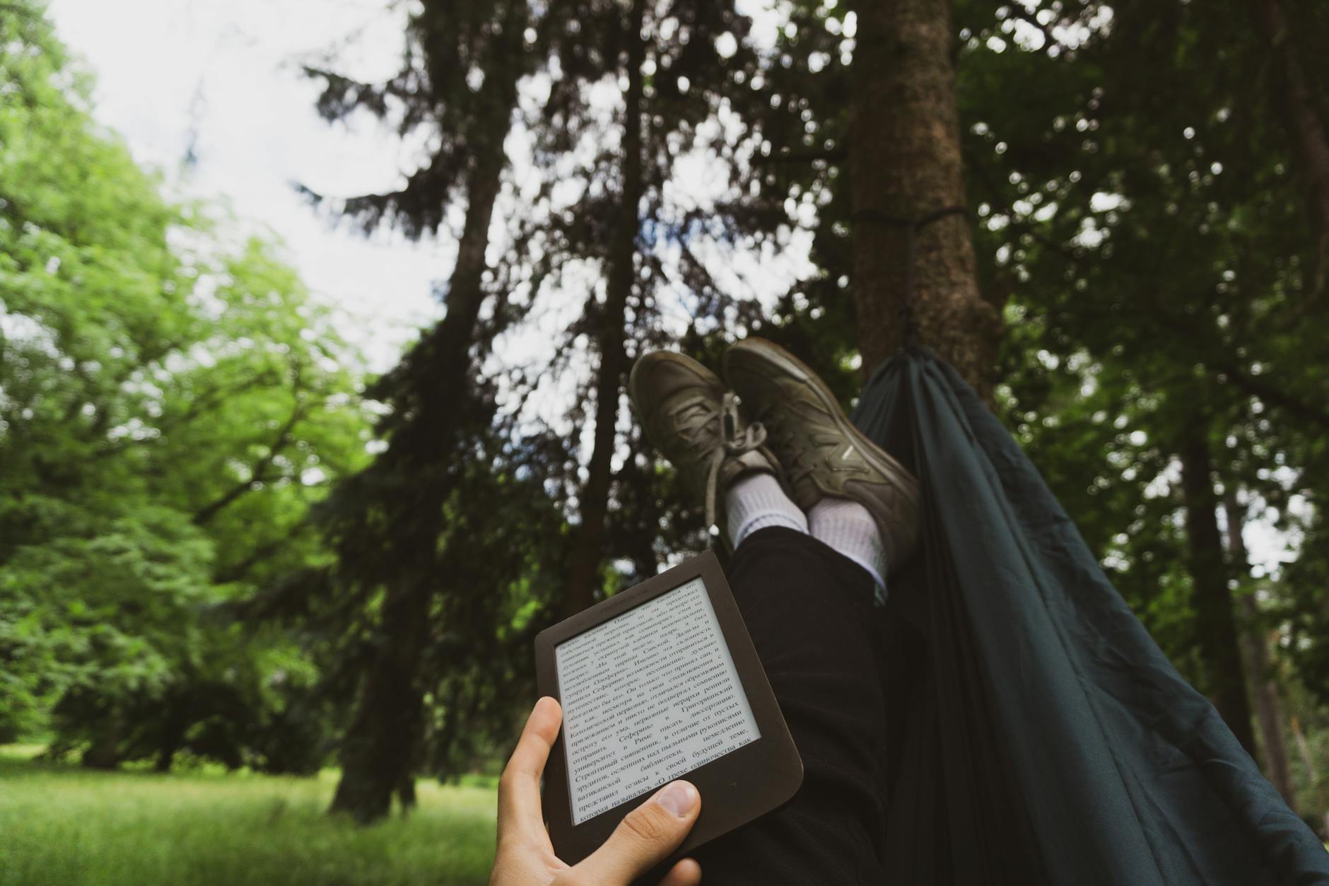 person holding a kindle