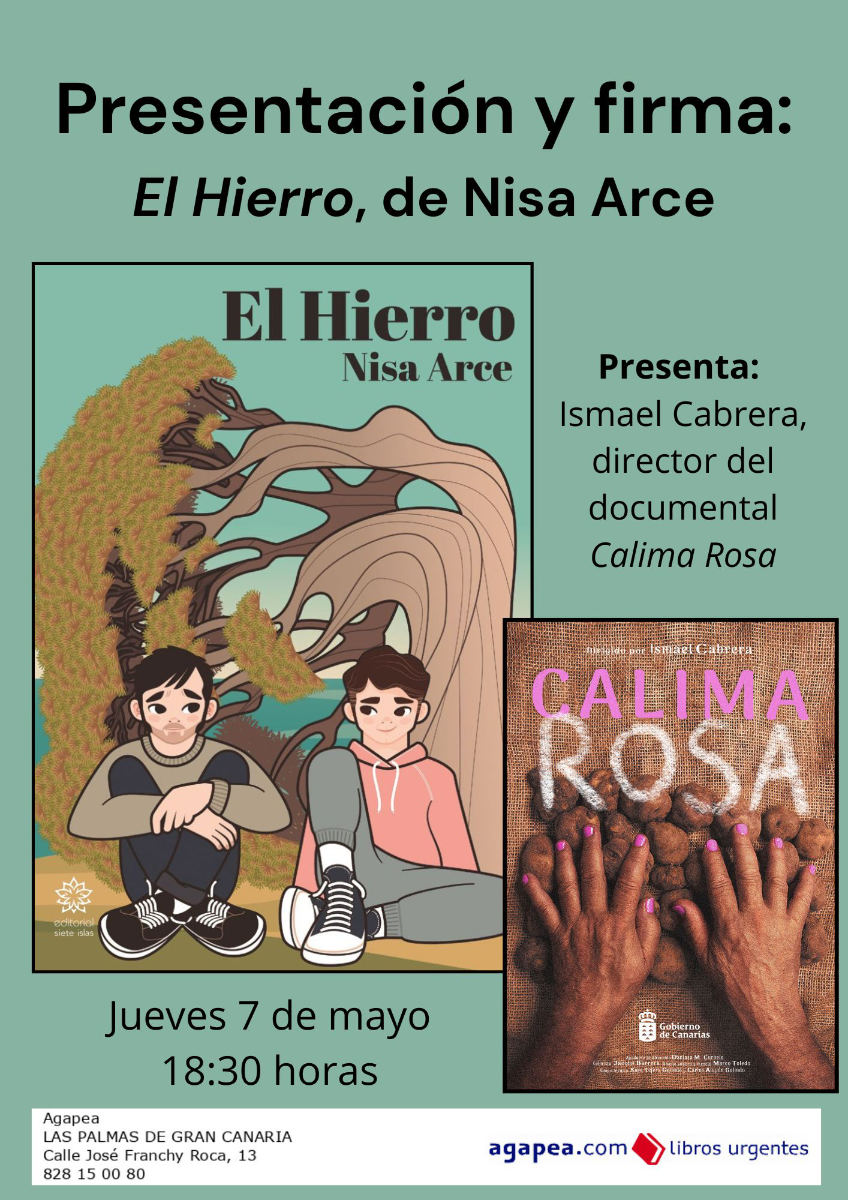 Presentación y firma de El Hierro, de Nisa Arce, con Ismael Cabrera en Agapea