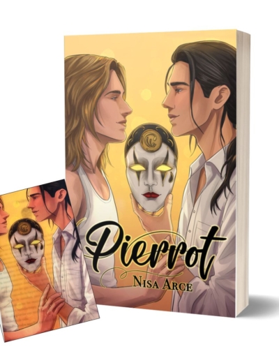 Pierrot, novela de romance LGBT contemporáneo con diferencia de edad y misterio en Italia, edición especial limitada a color y dedicada, con overlay